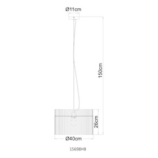 Závěsné svítidlo, kov v barvě písku, saténové skleněné tyče, černý PVC kabel, nastavitelná výška, Ø:40cm, V:150cm, bez žárovky 1xE27, max. 60W 230V