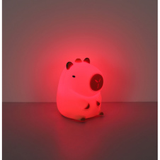 Stolní lampa, světle hnědý plast, vypínač, dotykové zapnutí/vypnutí, dotykový stmívač, RGB časovač, bez adaptéru, USB-A 2.0 - USB-C, CR18650 1200mAh 3,7V baterie, DxŠxV:9x11x12,5cm, RGBW LED 1,5W 230V, zdroj 35lm, výstup 20lm