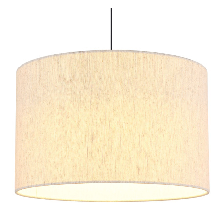 Závěsné svítidlo, černý chromovaný kov, krémová tkanina, černý PVC kabel, Ø:35cm, V:180cm, výška nastavitelná od 86 do 180cm, včetně LED 8W 230V, 1000lm zdroj, 450lm výstup, 2700K