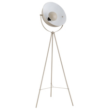 Stojací lampa, kov pískové barvy, kolébkový vypínač na kabelu, Ø:56cm, V:152,5cm, délka kabelu 320cm, bez žárovky 1x E27, max. 100 mm 40W 230V