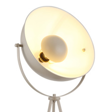 Stojací lampa, kov pískové barvy, kolébkový vypínač na kabelu, Ø:56cm, V:152,5cm, délka kabelu 320cm, bez žárovky 1x E27, max. 100 mm 40W 230V