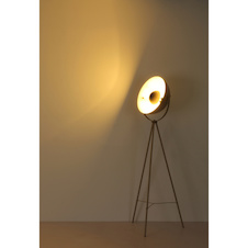 Stojací lampa, kov pískové barvy, kolébkový vypínač na kabelu, Ø:56cm, V:152,5cm, délka kabelu 320cm, bez žárovky 1x E27, max. 100 mm 40W 230V