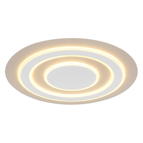 Stropní svítidlo, matný bílý kov, pískový kov, bílý akrylát, Ø:48cm, V:4,5cm, včetně LED 40W 230V, 4600lm zdroj, 1500lm výstup, 3000K