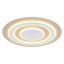 Stropní svítidlo, matný bílý kov, pískový kov, bílý akrylát, Ø:48cm, V:4,5cm, včetně LED 40W 230V, 4600lm zdroj, 1500lm výstup, 3000K