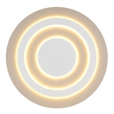 Stropní svítidlo, matný bílý kov, pískový kov, bílý akrylát, Ø:48cm, V:4,5cm, včetně LED 40W 230V, 4600lm zdroj, 1500lm výstup, 3000K
