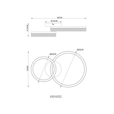 Stropní svítidlo, pískově zbarvený kov, matný bílý kov, bílý plast, průhledný plast, DxŠxV:50x33x12,5m, malý kruh Ø:230cm, včetně LED 24W 230V, 2600lm zdroj, 1800lm výstup, 3000K