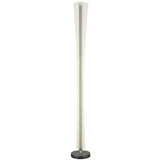 Stojací lampa, antracitový a matný niklový kov, průhledný akrylát s vzduchovými bublinami, nožní vypínač na kabelu, stupňový spínač, paměťová funkce, V:155cm, LED 48W 230V, zdroj 6000lm, výstup 2980lm, změna barvy světla 2700/4000/6000K