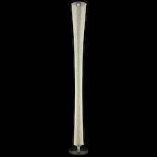 Stojací lampa, antracitový a matný niklový kov, průhledný akrylát s vzduchovými bublinami, nožní vypínač na kabelu, stupňový spínač, paměťová funkce, V:155cm, LED 48W 230V, zdroj 6000lm, výstup 2980lm, změna barvy světla 2700/4000/6000K