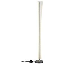Stojací lampa, antracitový a matný niklový kov, průhledný akrylát s vzduchovými bublinami, nožní vypínač na kabelu, stupňový spínač, paměťová funkce, V:155cm, LED 48W 230V, zdroj 6000lm, výstup 2980lm, změna barvy světla 2700/4000/6000K