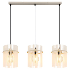 Závěsné svítidlo, pískově zbarvený kov, saténové skleněné tyče, černý PVC kabel, nastavitelná výška, DxŠxV:80x20x140cm, bez žárovek 3x E27, max. 60W 230V