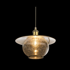 Závěsné svítidlo, kov bronzové barvy, sklo, Ø 300, V: 1200, bez žárovky 1xE27, max. 60W 230V.