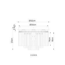 Stropní svítidlo, kov v barvě písku, chromovaný kov, saténové skleněné tyče, Ø:32cm, V:23cm, bez žárovek 5xE14, max. 40W 230V