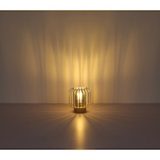 Stolní lampa, pískově zbarvený kov, kouřové sklo, průhledné, černý textilní kabel, kolébkový vypínač na kabelu, Ø:18cm, V:19cm, délka kabelu 180cm, bez žárovky 1xE27, max. 40W 230V