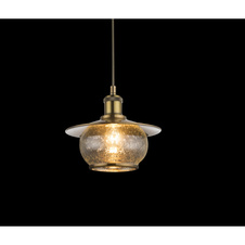 Závěsné svítidlo, kov bronzové barvy, sklo, Ø 220, V: 1200, bez žárovky 1xE27, max. 60W 230V.