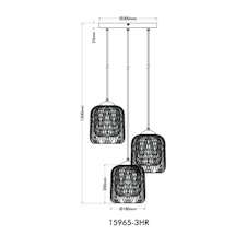 Závěsné svítidlo, kov v barvě písku, stínidlo z pískového a bílého kovu, bílý PVC kabel, nastavitelná výška, Ø:39,5cm, V:150cm, bez žárovek 3xE27, max. 40W 230V