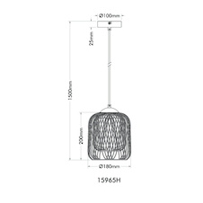 Závěsné svítidlo, kov v barvě písku, stínidlo z pískového a bílého kovu, bílý PVC kabel, nastavitelná výška, Ø:18cm, H:150cm, bez žárovky 1xE27, max. 40W 230V
