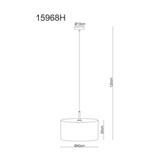 Závěsné svítidlo, kov v barvě písku, chromovaný kov, krémová tkanina, bílý PVC kabel, nastavitelná výška, Ø:40cm, V:120cm, bez žárovky 1xE27, max. 60W 230V