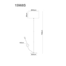 Stojací lampa, kov v barvě písku, chromovaný kov, žlutý travertinový kámen, krémová tkanina, bílý PVC kabel, nožní vypínač na kabelu, Ø:40cm, V:160cm, délka kabelu 180cm, bez žárovky 1x E27, max. 60W 230V