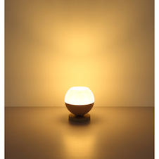 Stolní lampa, kov v pískové barvě s matným povrchem, skleněná koule, čirá, béžový textilní kabel, kolébkový vypínač na kabelu, Ø:20cm, V:21cm, délka kabelu 150cm, bez žárovky 1x E27, max. 60W 230V