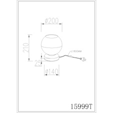 Stolní lampa, kov v pískové barvě s matným povrchem, skleněná koule, čirá, béžový textilní kabel, kolébkový vypínač na kabelu, Ø:20cm, V:21cm, délka kabelu 150cm, bez žárovky 1x E27, max. 60W 230V