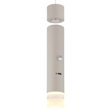 Závěsné svítidlo, pískově zbarvený kov, průhledný saténový akrylát, dotykové zapnutí/vypnutí, bez adaptéru, USB-C – USB-C, baterie CR18650 1800 mAh 3,7 V, Ø:3,8cm, V:120cm, včetně LED 2W 230V, zdroj 200lm, výstup 60lm, 3000K