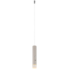 Závěsné svítidlo, pískově zbarvený kov, průhledný saténový akrylát, dotykové zapnutí/vypnutí, bez adaptéru, USB-C – USB-C, baterie CR18650 1800 mAh 3,7 V, Ø:3,8cm, V:120cm, včetně LED 2W 230V, zdroj 200lm, výstup 60lm, 3000K
