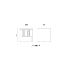 Venkovní svítidlo, hliník, matná písková barva, směr světla: nahoru a dolů, IP54, nastavitelný světelný kužel, ŠxV:10x10cm, H:10cm, 2x LED 3W 230V, zdroj 290lm, výstup 308lm, 3000K