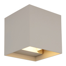 Venkovní svítidlo, hliník, matná písková barva, směr světla: nahoru a dolů, IP54, nastavitelný světelný kužel, ŠxV:10x10cm, H:10cm, 2x LED 3W 230V, zdroj 290lm, výstup 308lm, 3000K