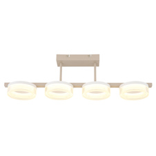 Stropní svítidlo, pískově zbarvený kov, matný bílý kov, bílý plast, průhledný plast, DxŠxV:67x13x19,5cm, včetně LED 24W 230V, 2510lm zdroj, 1600lm výstup, 3000K