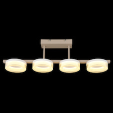Stropní svítidlo, pískově zbarvený kov, matný bílý kov, bílý plast, průhledný plast, DxŠxV:67x13x19,5cm, včetně LED 24W 230V, 2510lm zdroj, 1600lm výstup, 3000K