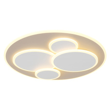 Stropní svítidlo, matný bílý kov, pískově zbarvený kov, bílý akrylát, Ø:49cm, V:5,5cm, včetně LED 40W 230V, zdroj 5300lm, výstup 2200lm, 3000K