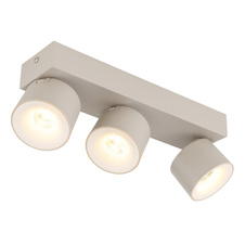 Stropní svítidlo, kov v barvě písku, hliník v barvě písku, bílý plast, otočné/nastavitelné, DxŠxV:33x7x12cm, včetně 3x LED 6W 230V, zdroj 600lm, výstup 480lm, 3000K