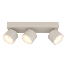 Stropní svítidlo, kov v barvě písku, hliník v barvě písku, bílý plast, otočné/nastavitelné, DxŠxV:33x7x12cm, včetně 3x LED 6W 230V, zdroj 600lm, výstup 480lm, 3000K