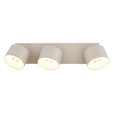 Stropní svítidlo, kov v barvě písku, hliník v barvě písku, bílý plast, otočné/nastavitelné, DxŠxV:33x7x12cm, včetně 3x LED 6W 230V, zdroj 600lm, výstup 480lm, 3000K