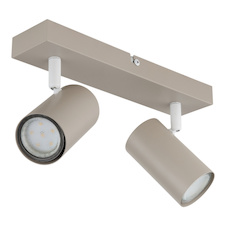 Nastěnné svítidlo, kov, pískovo-bílé, otočné, DxŠxV:26x6x12cm, bez žárovek 2xGU10 35W 230V