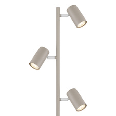 Stojací lampa, kovová, pískovo-bílá, bílé PVC kabel, nožní vypínač Kabel, otočný/otočný, Ø:23cm, V:154cm, délka kabelu 180cm, bez žárovek 3xGU10, max. 1000 5W 230V