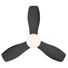 Stropní ventilátor, plast, matná černá/antracitová/bílá, stmívatelný, více rychlostí pomocí nástěnného vypínače, paměť, dálkové ovládání, 25m², 2 směry otáčení, Ø:61cm, V:19cm, LED 15W 230V, zdroj 275-1650lm, CCT 2700-6500K