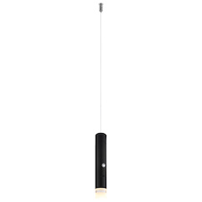 Závěsné svítidlo, matný černý kov, transparentní akrylát, bez adaptéru, USB-C - USB-C, CR18650 1800 mAh 3,7 V, dotykový stmívač: Zapnuto/ 10 %, 50 %, 100 %, Vypnuto, Ø:3,8cm, V:120cm, LED 2W 230V, zdroj 200lm, výstup 60lm, 3000K