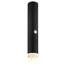 Závěsné svítidlo, matný černý kov, transparentní akrylát, bez adaptéru, USB-C - USB-C, CR18650 1800 mAh 3,7 V, dotykový stmívač: Zapnuto/ 10 %, 50 %, 100 %, Vypnuto, Ø:3,8cm, V:120cm, LED 2W 230V, zdroj 200lm, výstup 60lm, 3000K