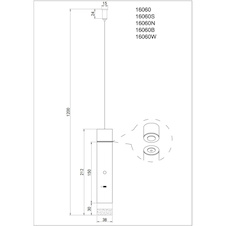 Závěsné svítidlo, matný bílý kov, průhledný akrylát, dotykový stmívač, bez adaptéru, USB-C - USB-C, baterie CR18650 1800 mAh 3,7 V, Ø:3,8cm, V:120cm, LED 2W 230V, zdroj 200lm, výstup 60lm, 3000K