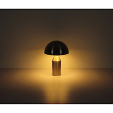 Stolní lampa, matný nikl, bílá, černý PVC kabel, kolébkový vypínač na kabelu, Ø:28cm, V:39cm, délka kabelu 150cm, bez žárovek 2x E27, max. 40W 230V