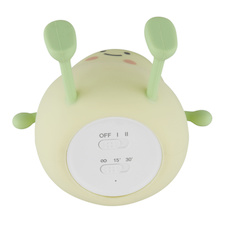 Stolní lampa, zelený/žlutý plast, dotykové zapnutí/vypnutí, časovač, bez adaptéru, USB-A 2.0 – USB-C, CR18650 800 mAh 3,7 V, DxŠxV:12,5x12x11cm, délka kabelu 50cm, včetně LED 2W 230V, 50lm zdroj, 35lm výstup, 3000K