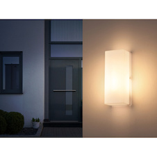 Venkovní svítidlo, matný bílý plast, IP44, ŠxV:25x10cm, H:8cm, bez žárovky 1x E27 LED, max. 15W 230V
