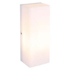 Venkovní svítidlo, matný bílý plast, IP44, ŠxV:25x10cm, H:8cm, bez žárovky 1x E27 LED, max. 15W 230V