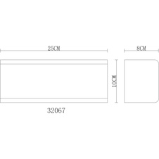 Venkovní svítidlo, matný bílý plast, IP44, ŠxV:25x10cm, H:8cm, bez žárovky 1x E27 LED, max. 15W 230V