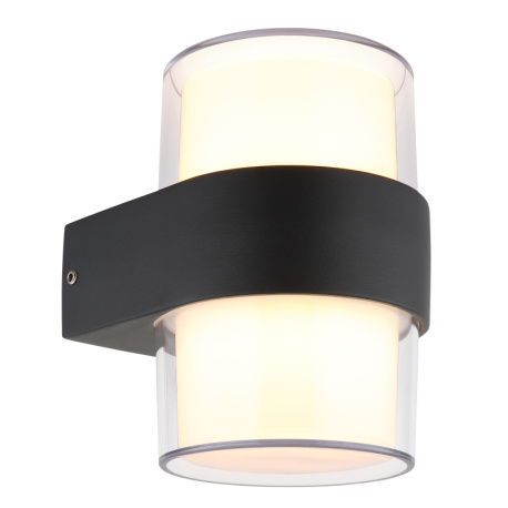Venkovní svítidlo, hliník, antracit matný, čirý plast, směr světla: nahoru a dolů, IP44, ŠxV:9,5x13cm, H:10,5cm, 10W 230V LED, zdroj 1200lm, výstup 980lm, 3000K