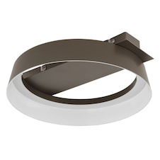 Stropní svítidlo, kov v barvě kávy, plast v barvě kávy, bílý plast, DxŠxV:26x25x7,5cm, včetně LED 12W 230V, zdroj 1160lm, výstup 629lm, 3000K