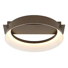 Stropní svítidlo, kov v barvě kávy, plast v barvě kávy, bílý plast, DxŠxV:26x25x7,5cm, včetně LED 12W 230V, zdroj 1160lm, výstup 629lm, 3000K