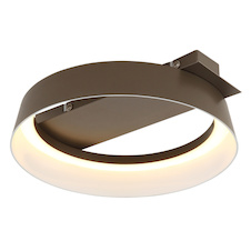 Stropní svítidlo, kov v barvě kávy, plast v barvě kávy, bílý plast, DxŠxV:26x25x7,5cm, včetně LED 12W 230V, zdroj 1160lm, výstup 629lm, 3000K