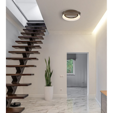 Stropní svítidlo, kov v barvě kávy, plast v barvě kávy, bílý plast, DxŠxV:26x25x7,5cm, včetně LED 12W 230V, zdroj 1160lm, výstup 629lm, 3000K